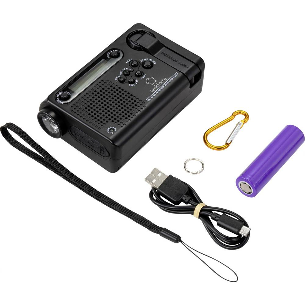 Radio portable Renkforce RF Cr 200, rechargeable, panneau solaire, manivelle 835, produit de seconde main