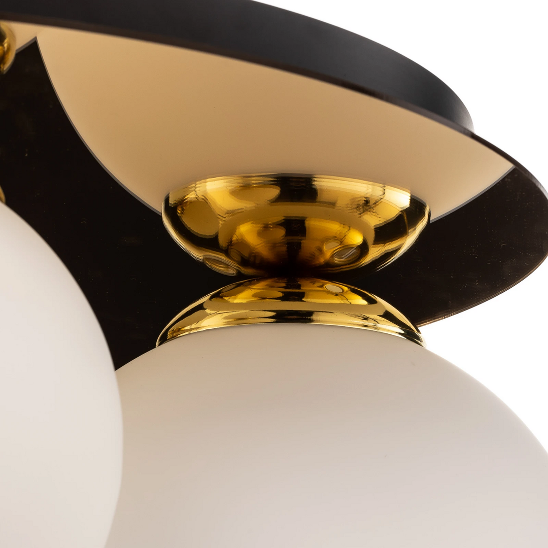Milagro Deckenleuchte Plato Deckenlampe E27 goldfarben Metall Opalglas 3-flammig