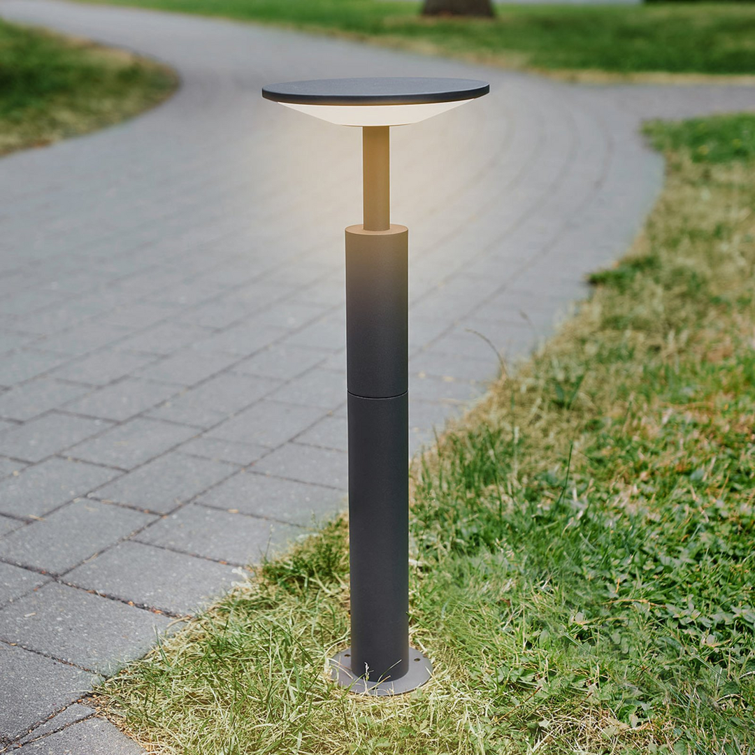 Lucande Anthrazitfarbene LED-Wegeleuchte Fenia Gartenleuchte Deko-Wegelampe LED