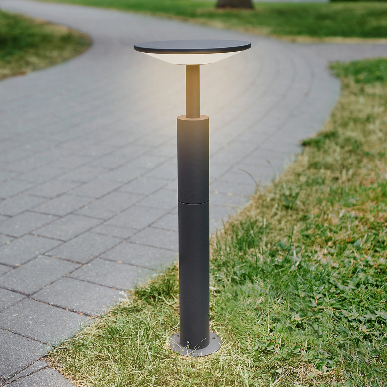 B-Ware Lucande Anthrazitfarbene Led Wegeleuchte Fenia Gartenleuchte Deko Wegelampe 615