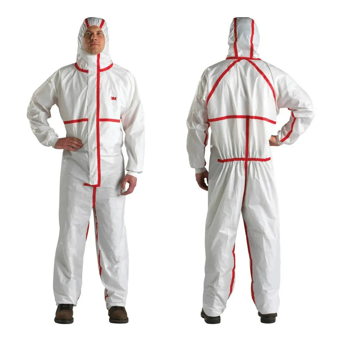 B-Ware 3 M Schutzanzug Overall Anzug 4565 Weiß Rot Größe Xl Typ 4/5/6 Kapuze 2 Stück - 8887862438361