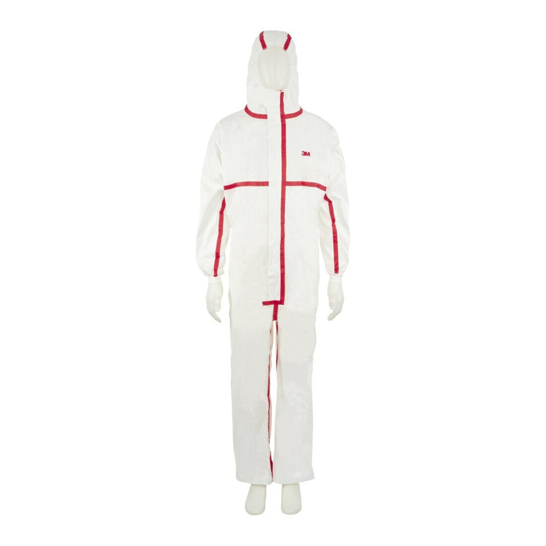 3M Schutzanzug Overall Anzug 4565 Weiß Rot Größe XL Typ 4/5/6 Kapuze 2 STÜCK - 8887862438361