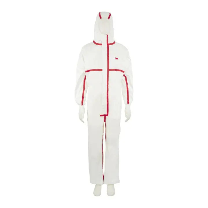 B-Ware 3 M Schutzanzug Overall Anzug Weiß Rot Kapuze Typ 4/5/6 Größe 4 Xl 5 Stück - 8887862438392