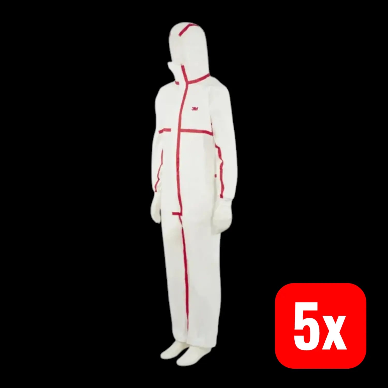 B-Ware 3 M Schutzanzug Overall Anzug Weiß Rot Kapuze Typ 4/5/6 Größe 4 Xl 5 Stück - 8887862438392