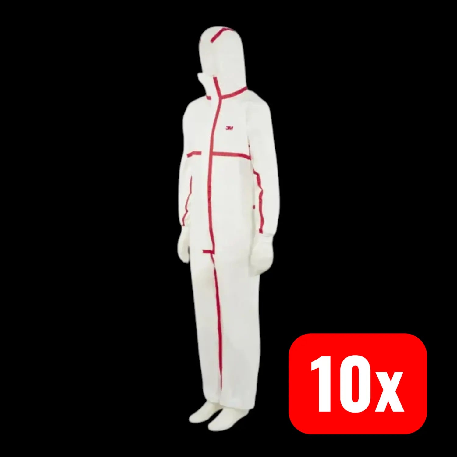 B-Ware 3 M Schutzanzug Overall Anzug Weiß Rot Kapuze Typ 4/5/6 Größe 4 Xl 10 Stück - 8887862438392