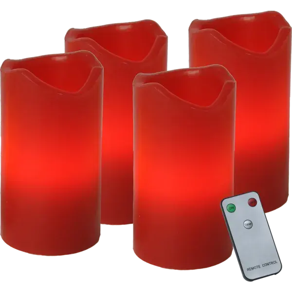 B-Ware Star Trading 4 Er Set Candle Led Kerzen Kerzen Lichter Fernbedienung Rot 2 Sets - 7391482067128