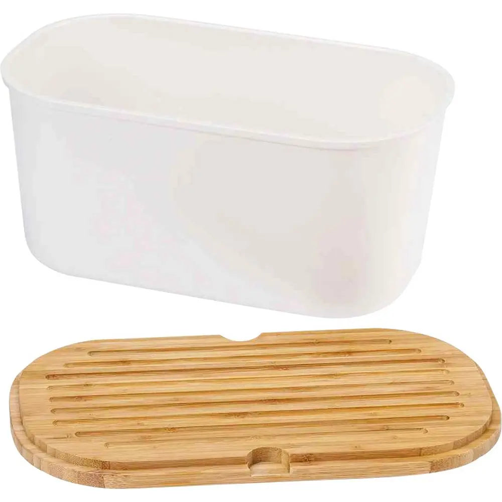 B-Ware Kesper Brotbox Brotkasten Melamin Schneidbrett Bambus Weiß 37 X 17,5 X 21,5 Cm - 4000270580802