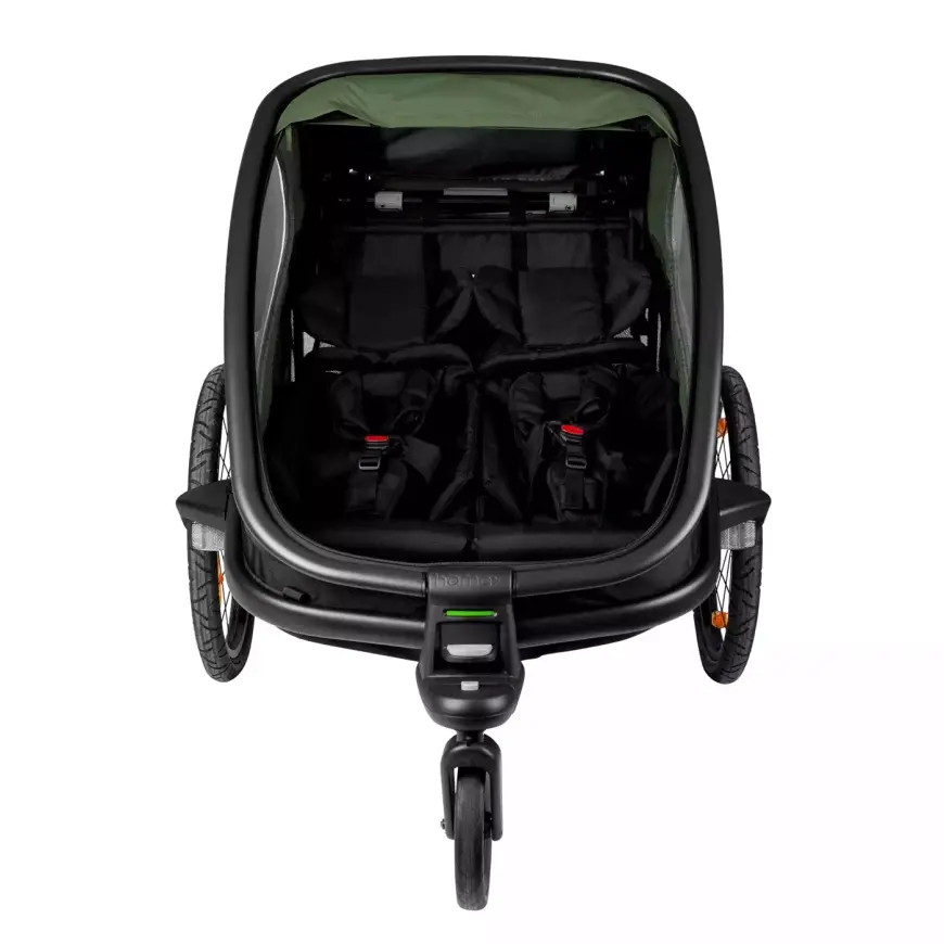 Hamax Outback Fahrradanhänger Trailer Kinderwagen Grün Schwarz Transport B-Ware