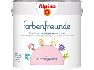 B-Ware Alpina Farbenfreunde Wandfarbe Dispersionsfarbe Flamingorosa seidenmatt 2,5 L