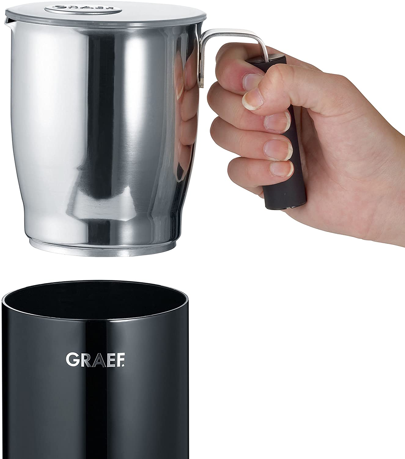 Graef MS702EU Milchaufschäumer Aufschäumer Milch Schwarz 450W DEFEKTWARE - 4001627002695