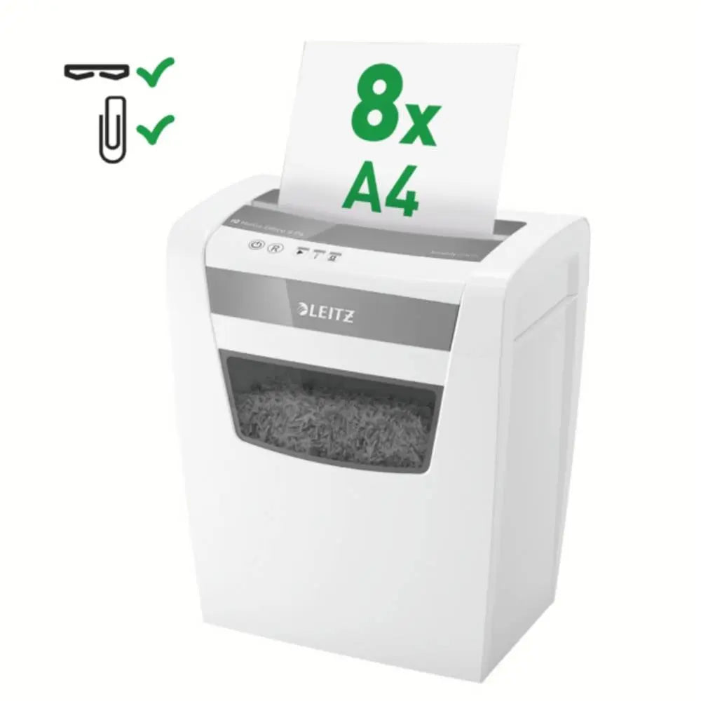D-Ware Leitz Aktenvernichter Schredder Iq Home Office P4 8 Blatt 15 L Weiß Defektware