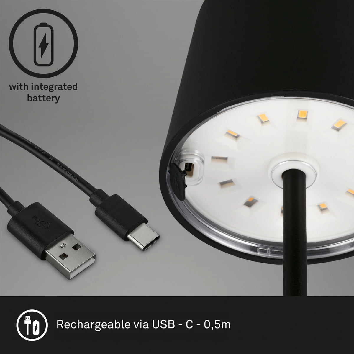 Briloner Tischlampe Leuchte LED Boja Kabellos Dimmbar Spritzwasserschutz 5 STÜCK - 4002707438427