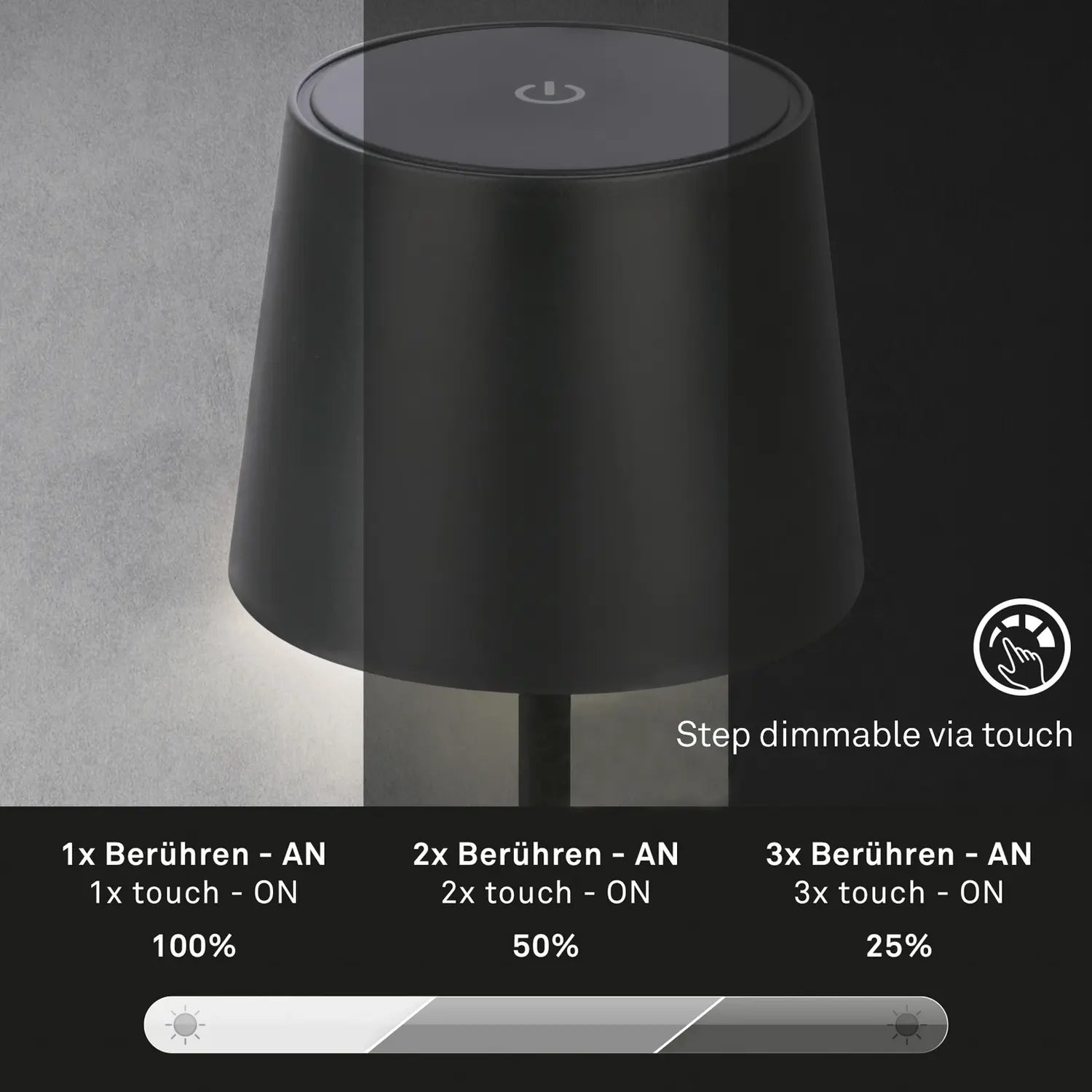 B-Ware Briloner Tischlampe Leuchte Led Boja Kabellos Dimmbar Spritzwasserschutz 5 Stück - 4002707438427