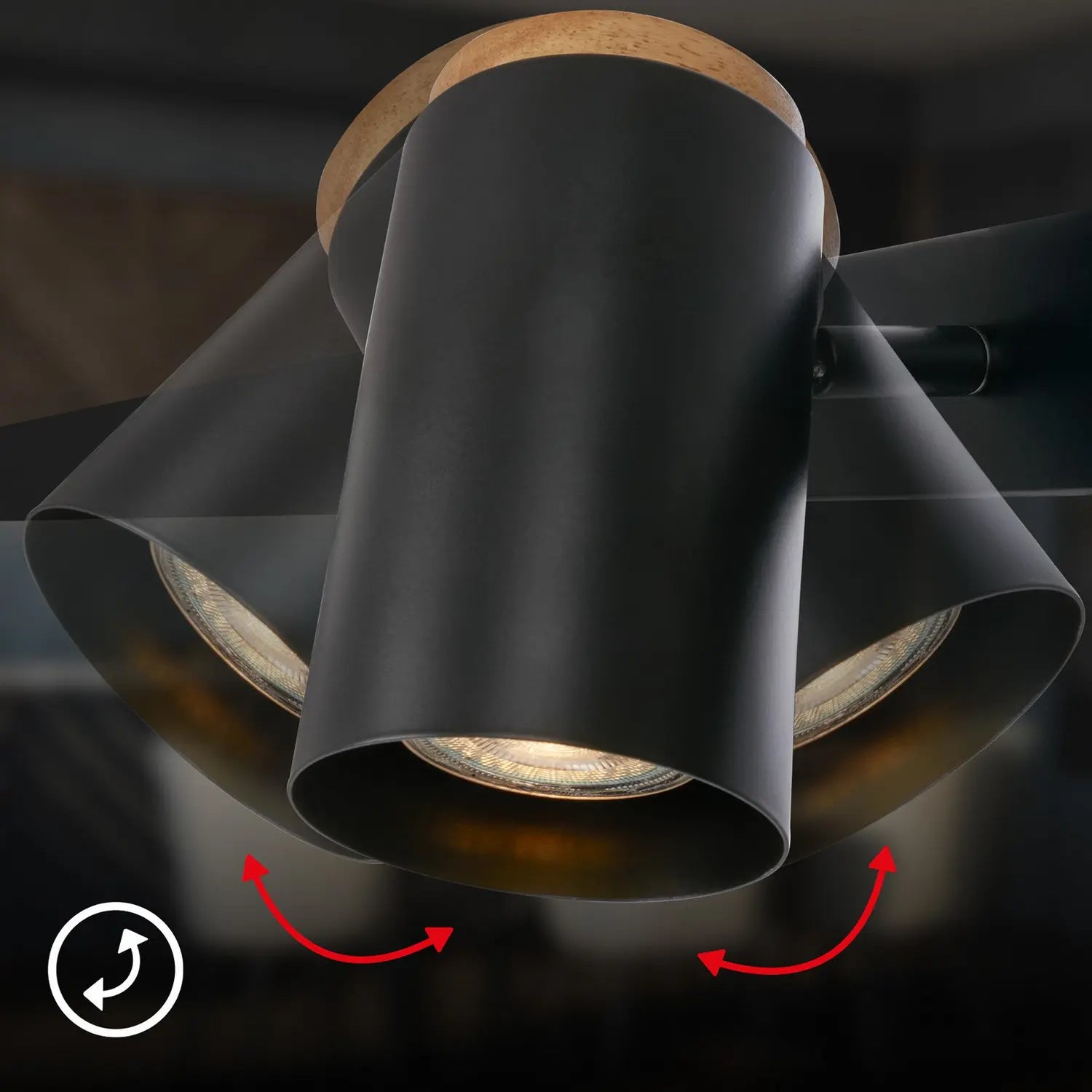 B-Ware Briloner Hängeleuchte Pendelleuchte Duta Leuchte Schwarz Metall 120 Cm 4 Flg - 4002707484998