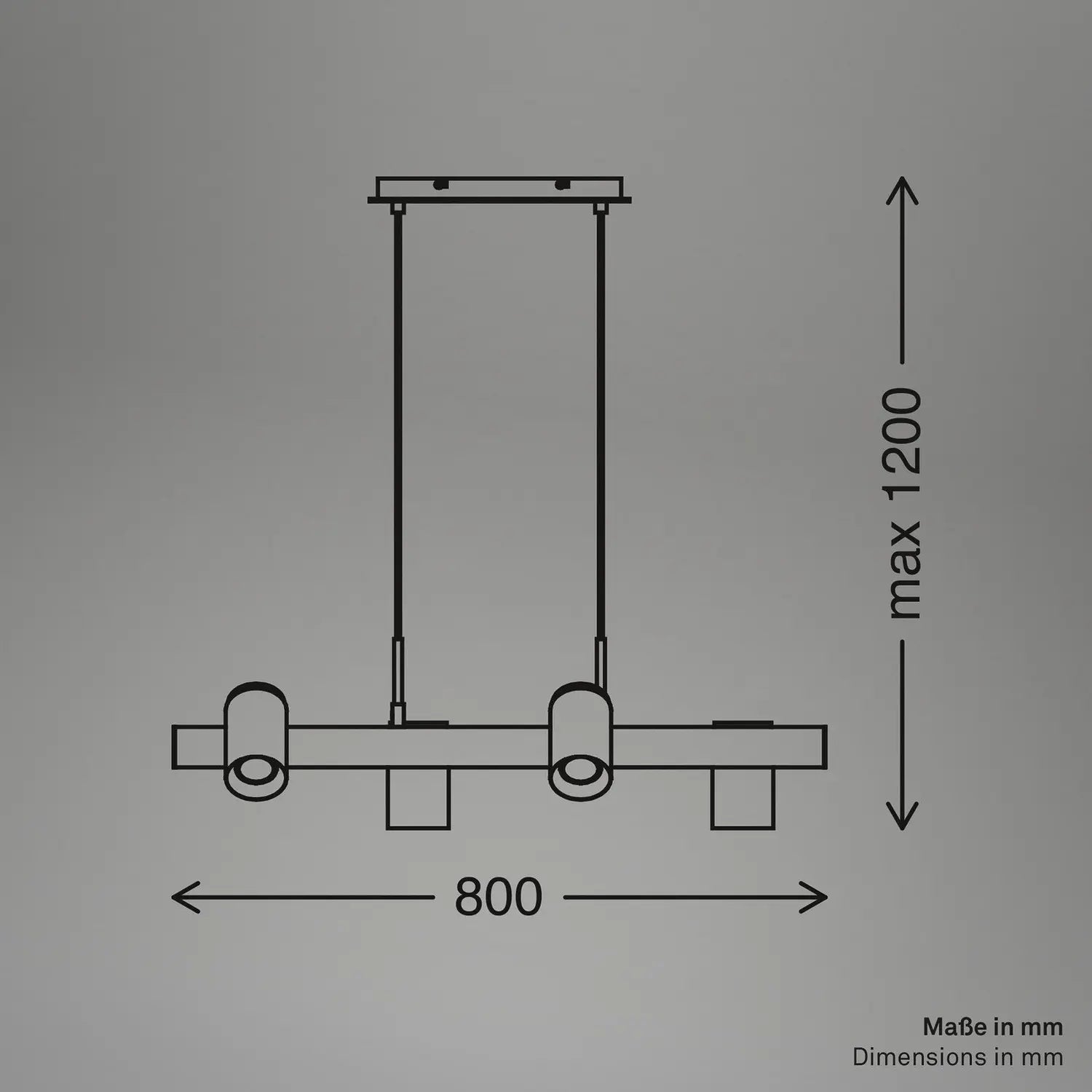 B-Ware Briloner Hängeleuchte Pendelleuchte Duta Leuchte Schwarz Metall 120 Cm 4 Flg - 4002707484998