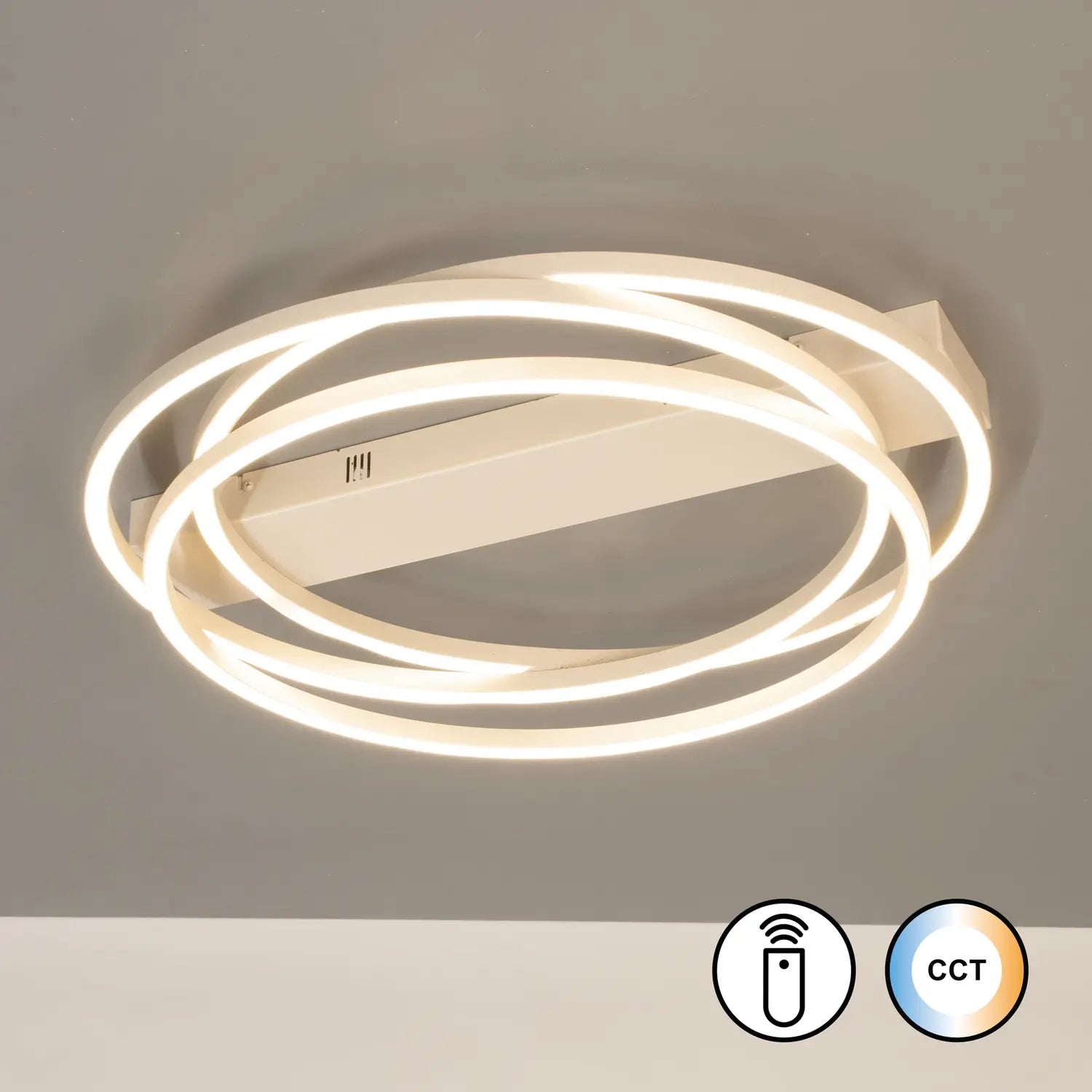 B-Ware Fischer Honsel Deckenleuchte Lampe Led Leuchte Kiku Sand Metall Fernbedienung - 4003694215664