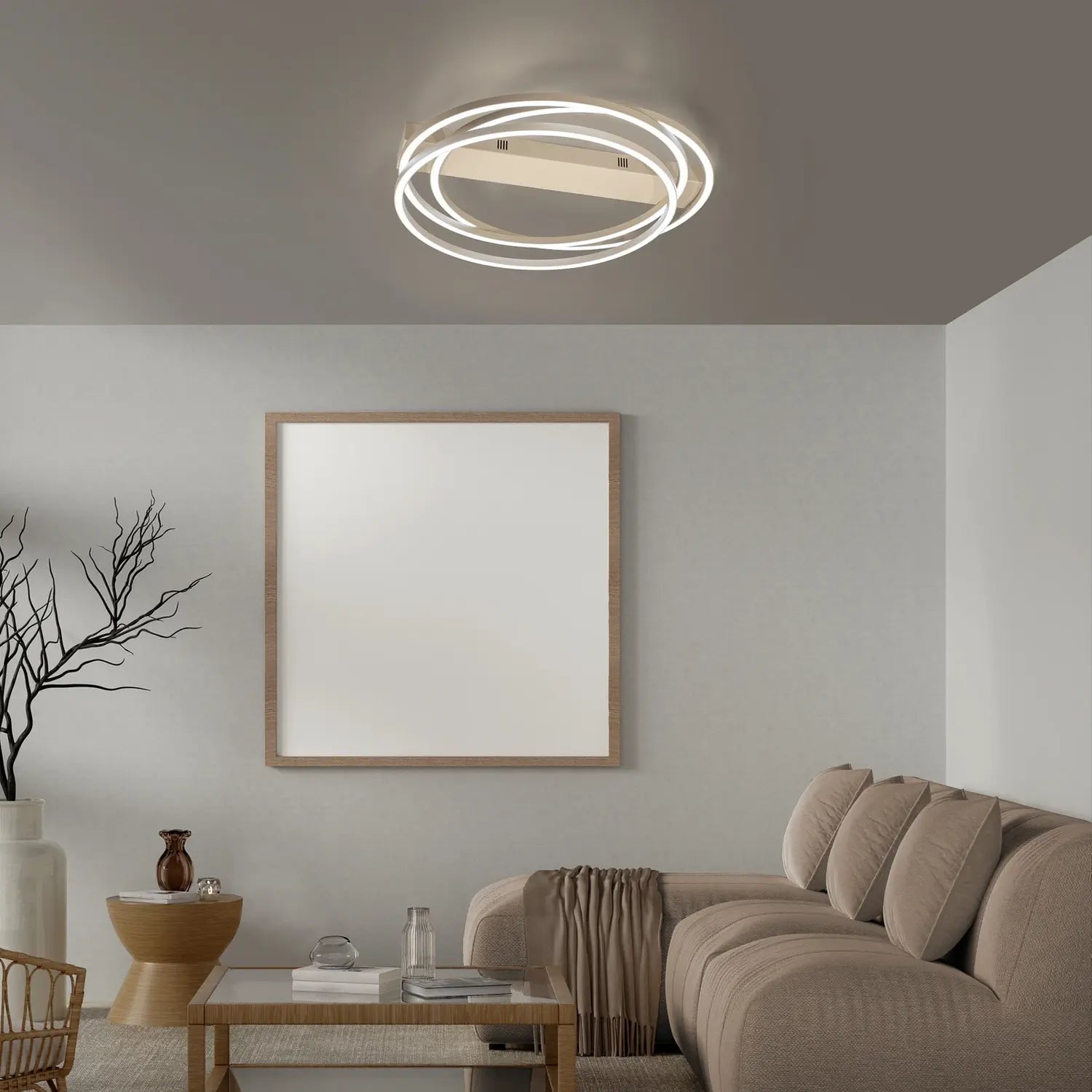 B-Ware Fischer Honsel Deckenleuchte Lampe Led Leuchte Kiku Sand Metall Fernbedienung - 4003694215664