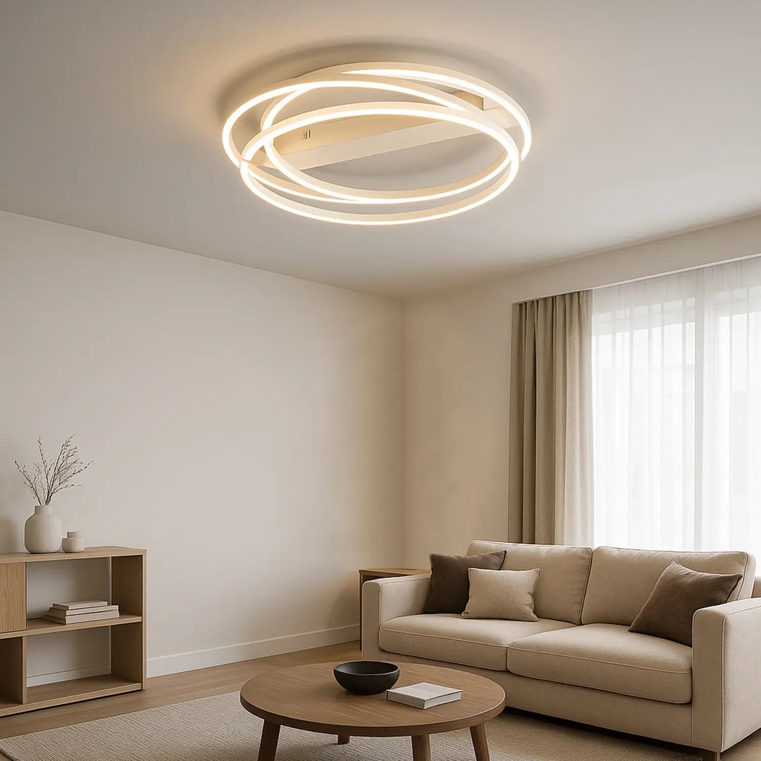B-Ware Fischer Honsel Deckenleuchte Lampe Led Leuchte Kiku Sand Metall Fernbedienung - 4003694215664
