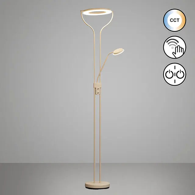 B-Ware Fischer Honsel Stehleuchte Stehlampe Led Davos Metall Sandfarben Wohnzimmer - 4003694405409