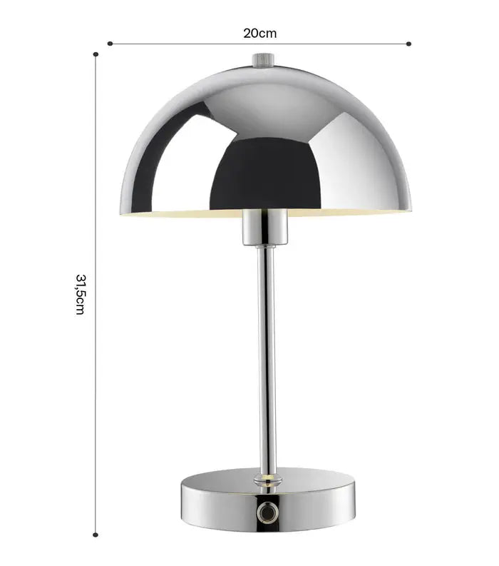 B-Ware Mokebo Kabellose Akku Tischlampe Tischleuchte Lampe Der Leuchtturm Chrom Glänzen - 4004353464294