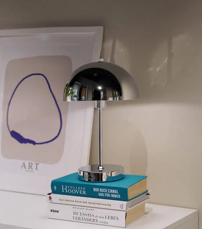 B-Ware Mokebo Kabellose Akku Tischlampe Tischleuchte Lampe Der Leuchtturm Chrom Glänzen - 4004353464294