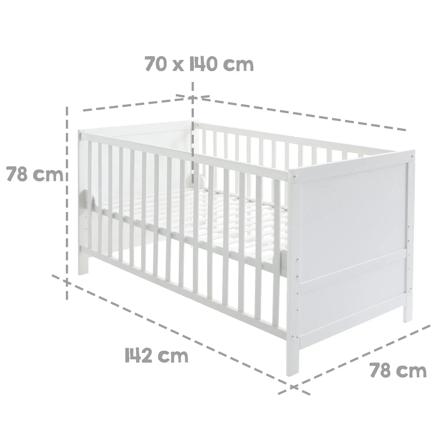 B-Ware Roba Kinderbett Babybett Komplettbett Set Sterne Grau 70 X 140 Cm Matratze  - 4005317319254