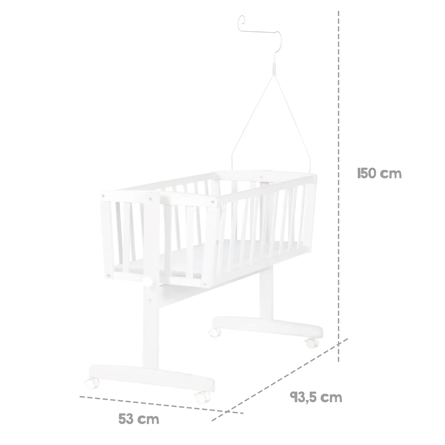 B-Ware Roba Babywiege Stubenbett Woodland Buddies Komplettset Weiß Pastellgrün 40x90 Cm - 4005317344706