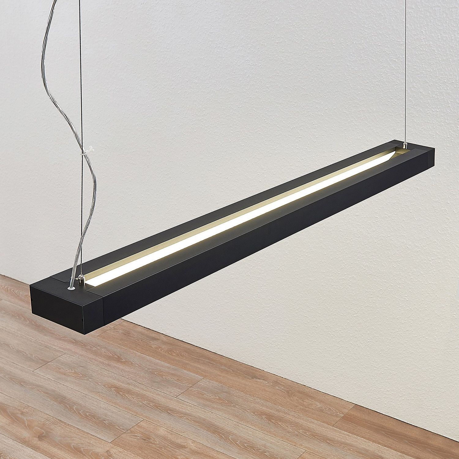 B-Ware Arcchio Cuna Led Pendelleuchte, Schwarz, Eckig 122cm Lampe Leuchte Pendelleuchte
