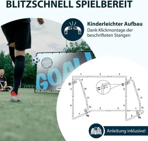 B-Ware Hudora Fußballtor Torwand Trainer Goal Fußballnetz Familie Outdoor Spiel10 - 4005998769492