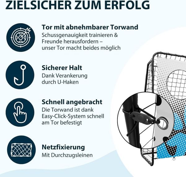 HUDORA Fußballtor Torwand Trainer Goal Fußballnetz Familie Outdoor Spiel10 - 4005998769492