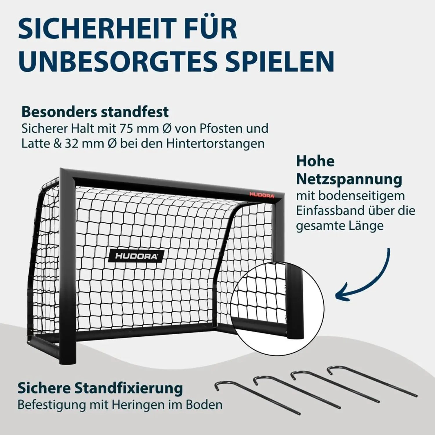 B-Ware Hudora Fußballtor Tor Netz Advanced Schwarz 180 Garten Spiel Kinder Training - 4005998769683