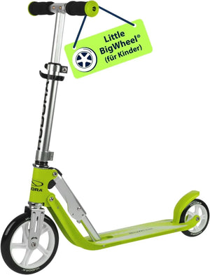 B-Ware Hudora Roller Scooter Tretroller Little Big Wheel Aluminium Klapproller Grün