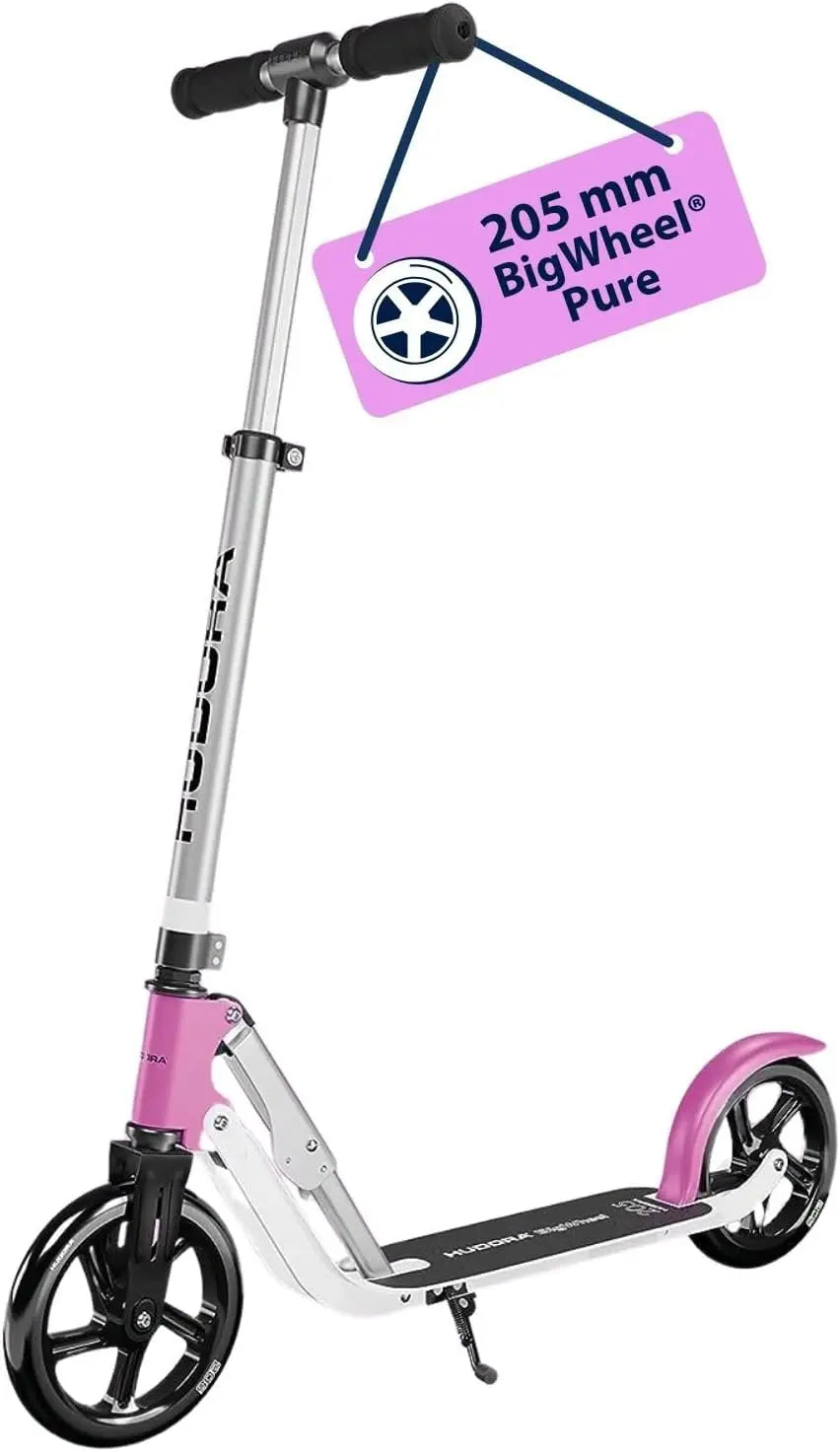 B-Ware Hudora Roller Scooter Tretroller Big Wheel Pure Aluminium Klappbar Lila Ständer - 4005998859483