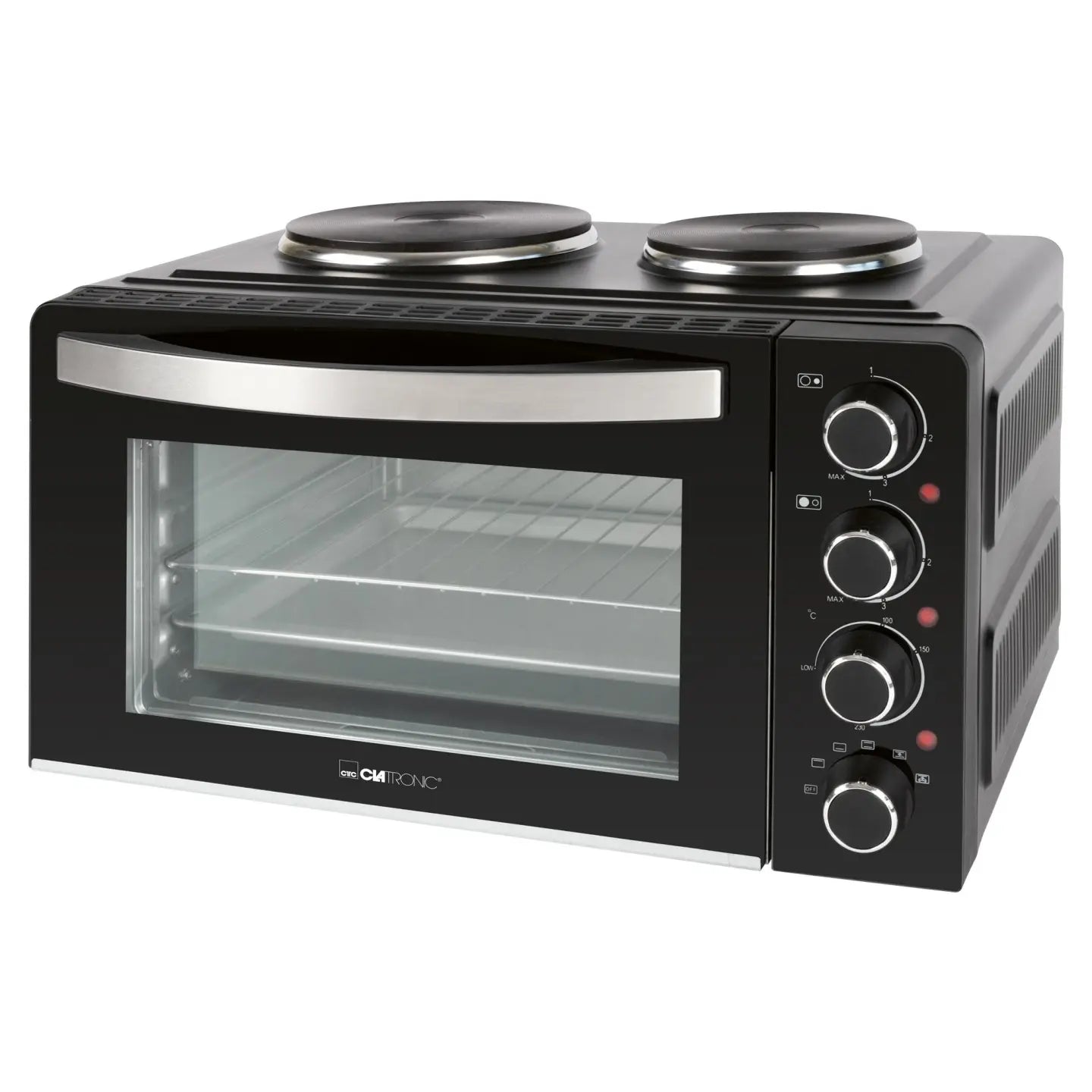 B-Ware Clatronic Backofen Miniofen Elektrobackofen Schwarz Kochplatte Umluftfunktion - 4006160045819