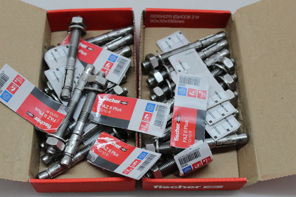Fischer Bolzenanker Anker FAZ ll Schwerlastbefestigung Edelstahl 10.0 20 STÜCK - 4006209915455