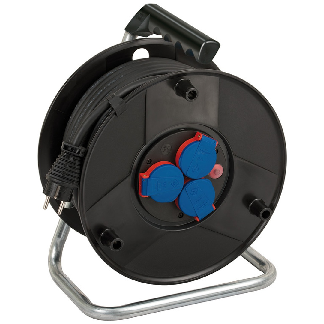 Brennenstuhl Kabeltrommel Rolle Garant Baustelle 40m H07 Rn F3 G1.5 Schwarz 3fach B-Ware - 4007123656929