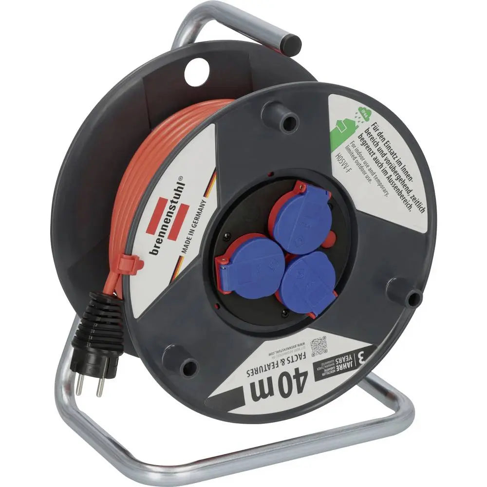B-Ware Brennenstuhl Kabeltrommel Kabelrolle 40 M Rot Schutzkontakt Stecker Ip44 Garant - 4007123667536