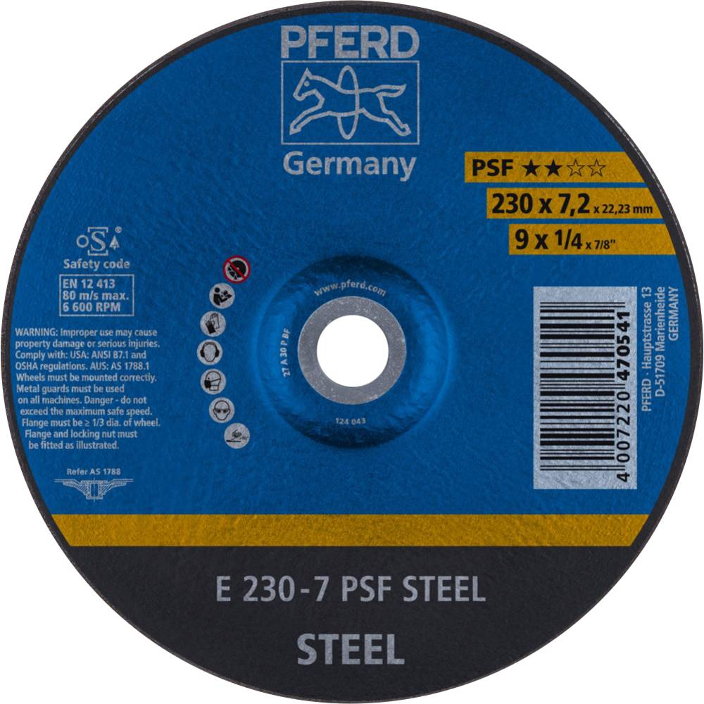 B-Ware Pferd Tools Schruppscheibe Trennscheibe Gekröpft 230mm Bohrung 22.23mm 8 Sets - 4007220241769