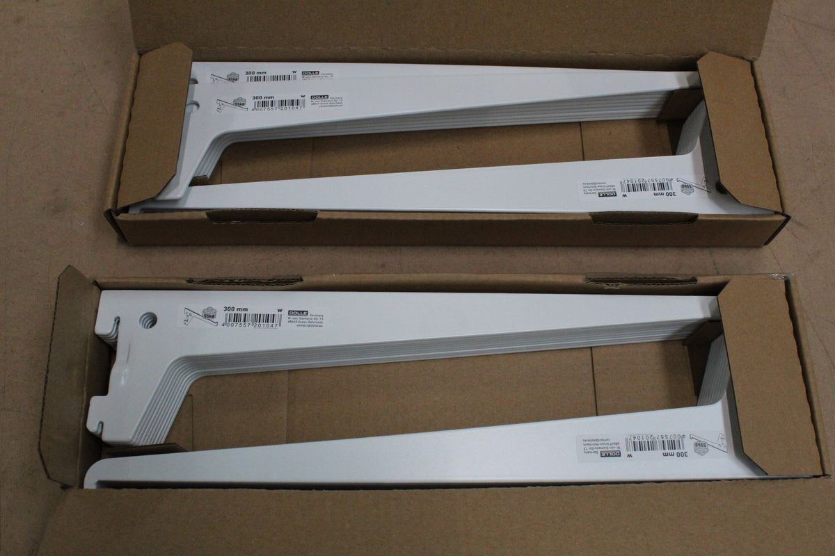 Dolle Träger Regalträger Winkelbodenträger Stahl Weiß 1-reihig 300 mm 40 STÜCK - 4007557401041