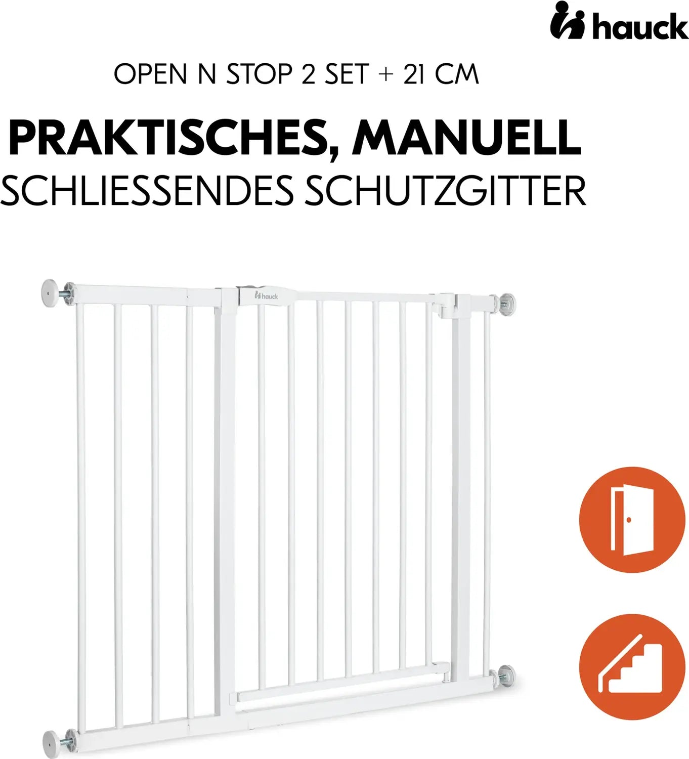 B-Ware Hauck Schutzgitter Treppengitter Türgitter Open N Stop 2 Set Verlängerung 21 Cm - 4007923597606
