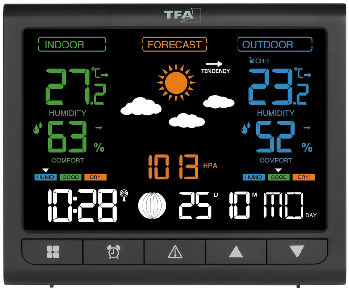 Tfa Funk Wetterstation Wettermessgerät Wetterstation Contrast Schwarz 35.1171.01 B-Ware - 4009816041661