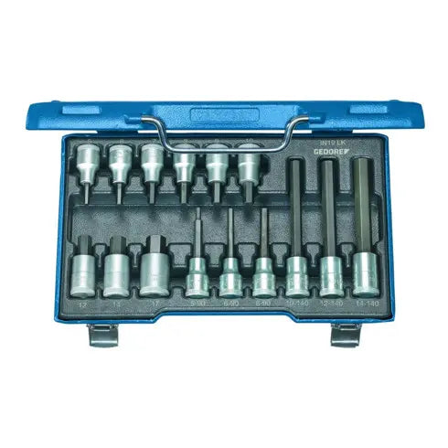 B-Ware Gedore Schraubendreher Satz Set Innen 6 Kant 1/2 Zoll Blau 15 Teilig 5 17mm - 4010886612934