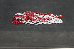 B-Ware Pösamo Absperrkette Schweißkette Kette Din 5685 Langglied Rot Weiß Lackiert 10m