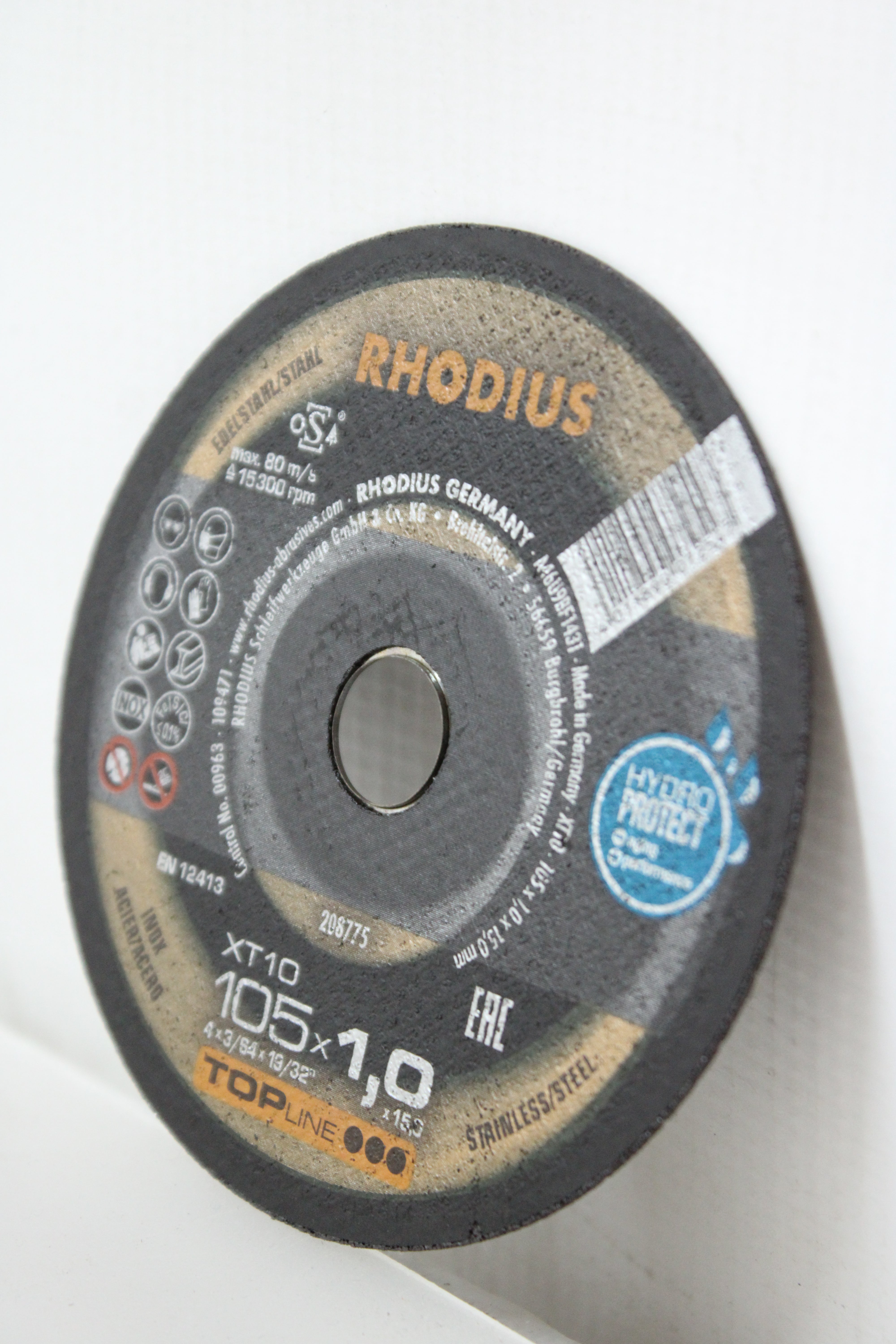 Rhodius Trennscheibe Scheibe Metall 105mm XT10 gerade 1mm Bohrung 15mm 25 STÜCK - 4011890072554