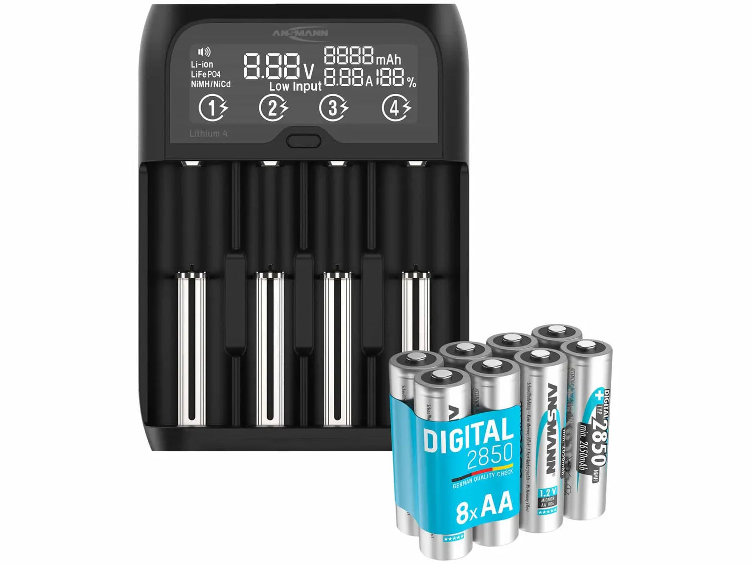 B-Ware Ansmann Batterieladegerät Lithium 4 Akkuladegerät 8x Aa 2850 M Ah Vorteilspack - 4013674183562