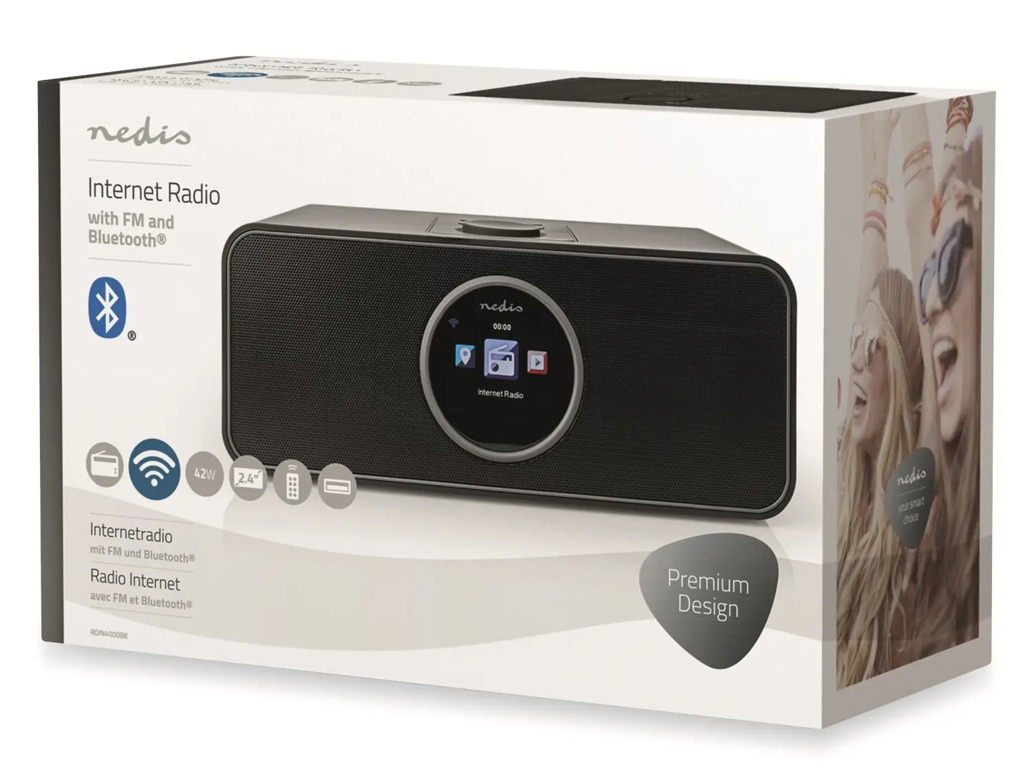 Nedis Internetradio Radiogerät Wlan Radio Fm Bluetooth 42 W Schwarz B-Ware - 4013833039198