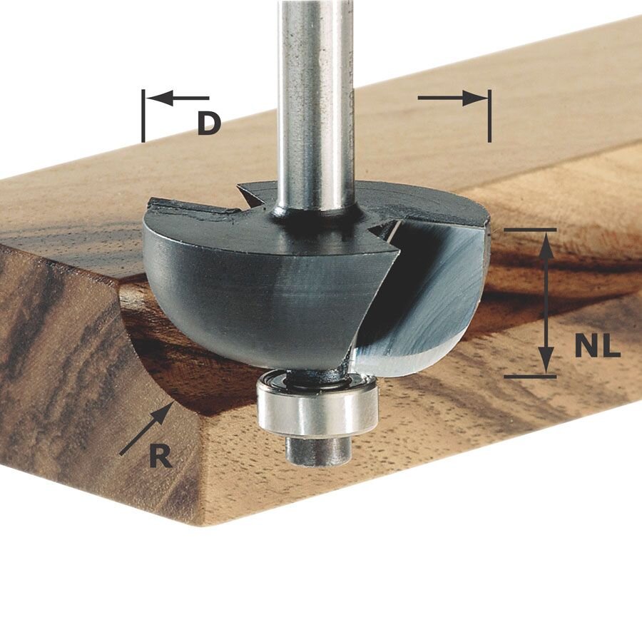 Festool Fräser Hohlkehlfräser Nutfräser HW S8 D38 1 R12 7 KL Zubehör 491021 - 4014549001295