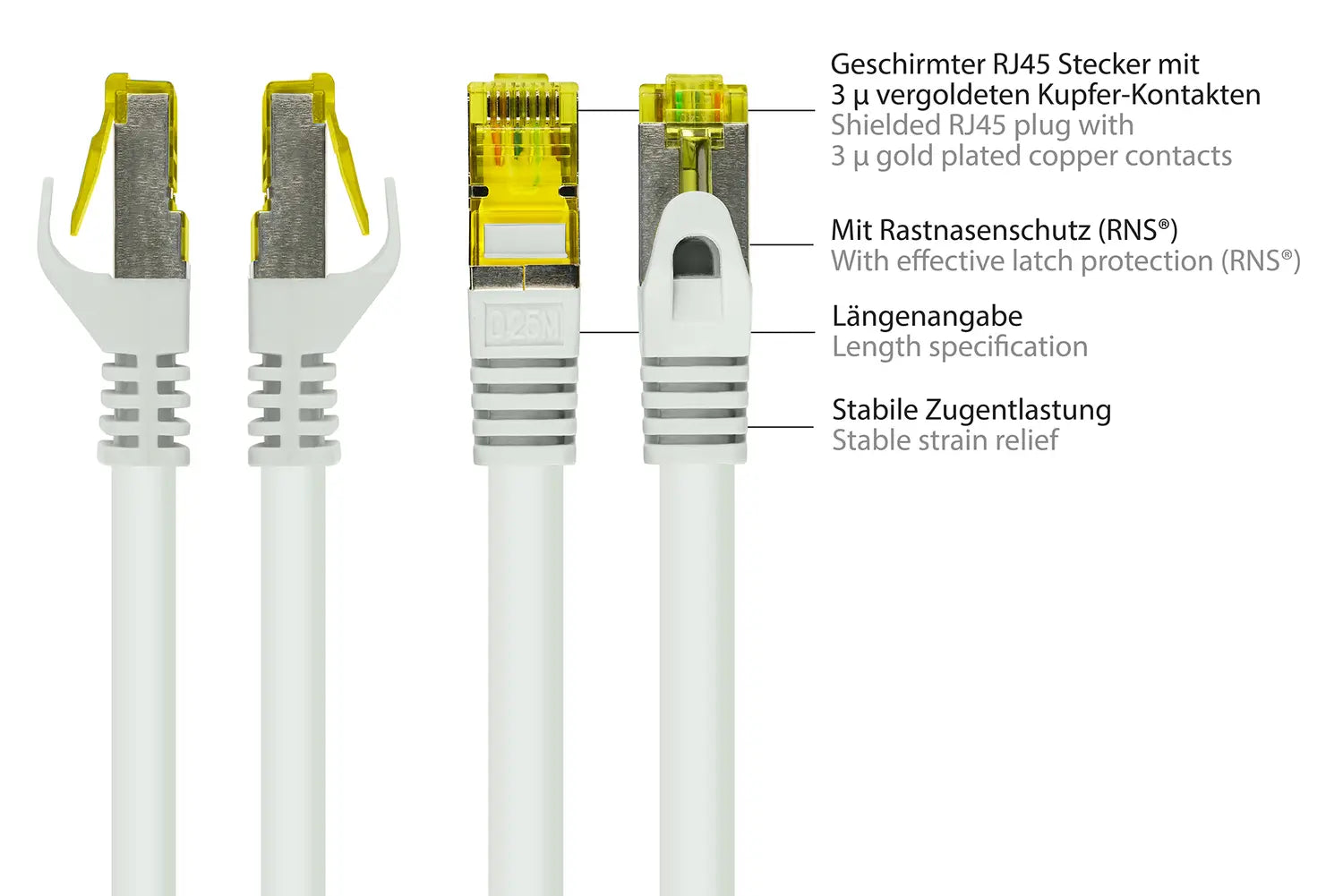 B-Ware Good Connections Patchkabel Netzwerkkabel Rj45 Kabel Rastnasenschutz Cat 7 Weiß - 4014619324668