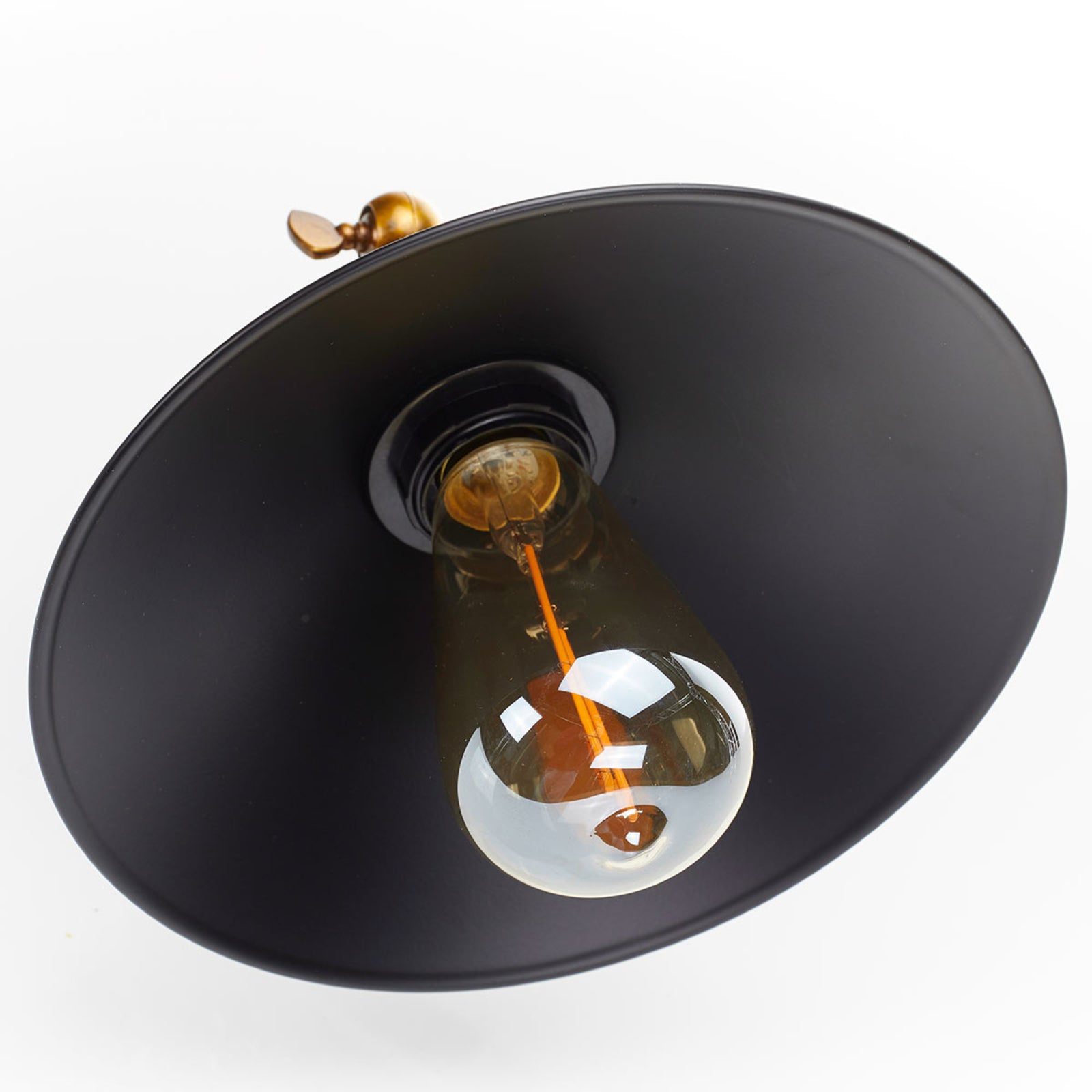 Globo Wandleuchte Viktor im Industriedesign schwarz altmessing dimmbar 1x60W E27 - 9007371337194