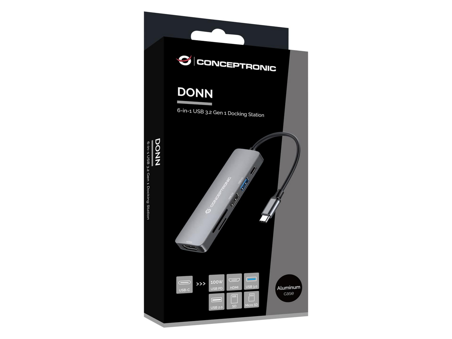 Conceptronic Dockingstation Ladestation Donn11 G 6 In 1 Usb C Multiport Adapter B-Ware